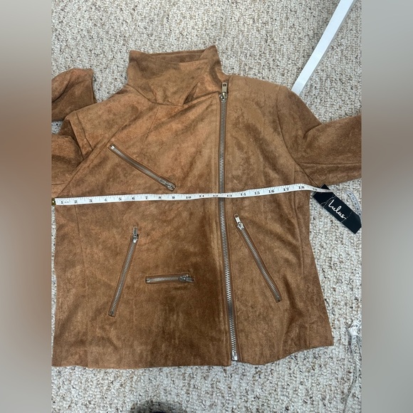 Lulu's Brown faux suede with Asymmetrical Zipper jacket size XL new with tag - Picture 12 of 12
